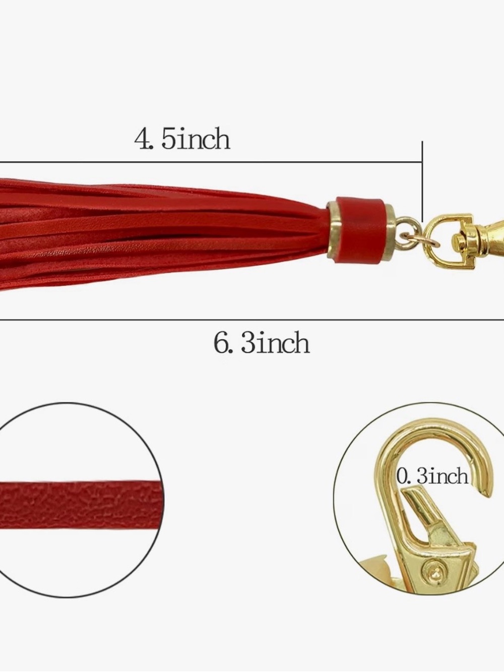 PU Leather Tassel Bag charm Choose 2 (Multiple Colors) - Picture 3 of 10